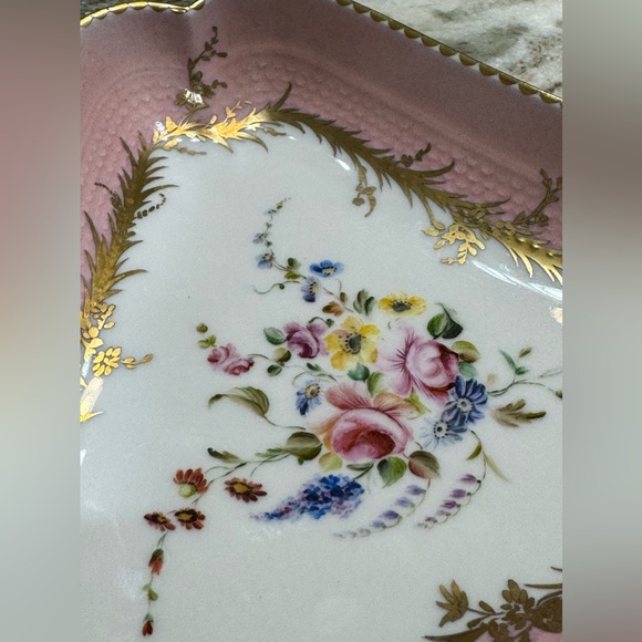 AK Kaiser Porcelain Hand Painted Floral Vanity Dish - Picture 6 of 8